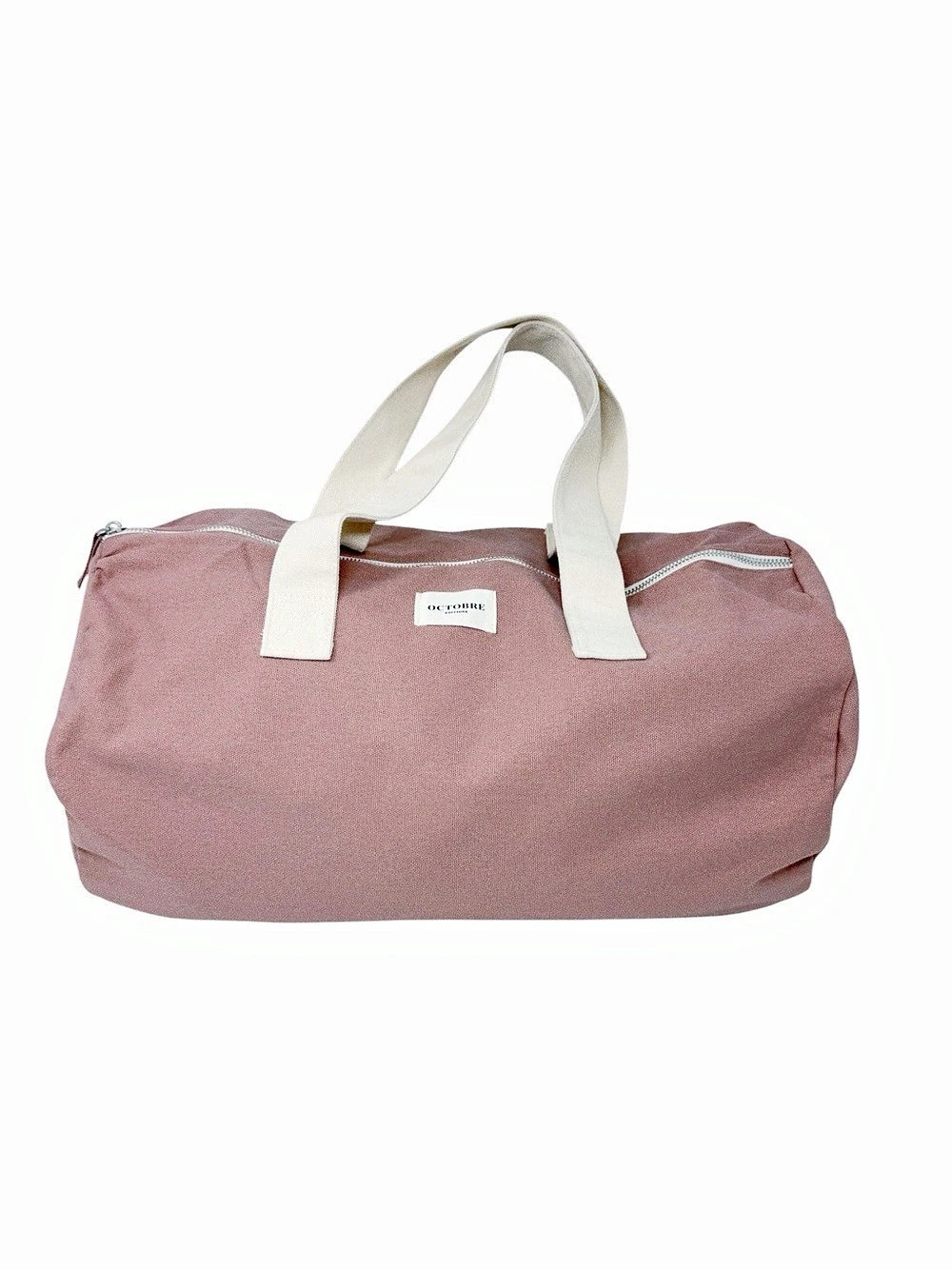 Sezane Octobre Éditions Weekender Duffel Bag Pink  Cotton Travel Bag